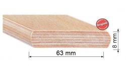 lamela buková 63mm<br/>Lamela předpružená buková 6,3cm.