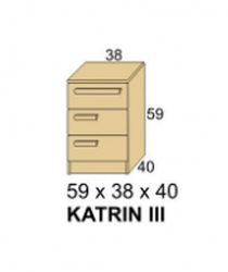 Katrin III-Z rozměry<br/>Noční stolek s rozměry