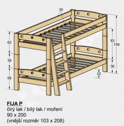 schema s rozmry postele FIJA P