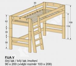 schema s rozmry postele FIJA V