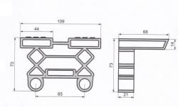 schema s rozmry - lamelov pouzdro K38/8-P